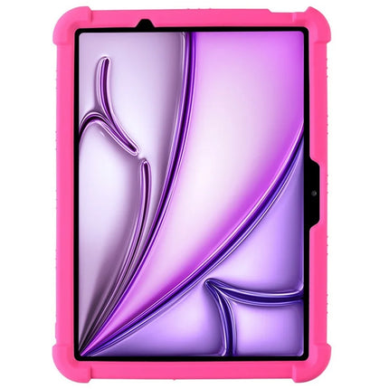For iPad Air 11 (2024) Silicone Case with Kickstand Rugged Protective Cover