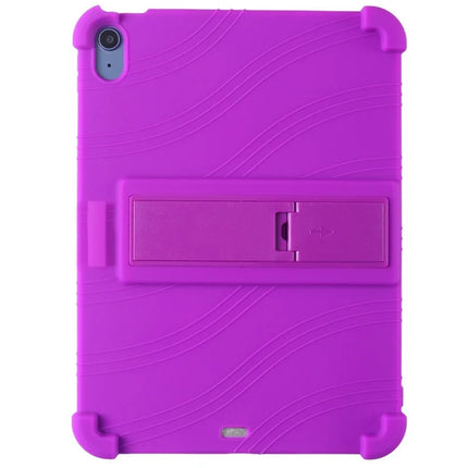 For iPad Air 11 (2024) Silicone Case with Kickstand Rugged Protective Cover - Purple