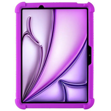 For iPad Air 11 (2024) Silicone Case with Kickstand Rugged Protective Cover