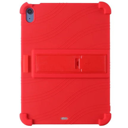 For iPad Air 11 (2024) Silicone Case with Kickstand Rugged Protective Cover - Red