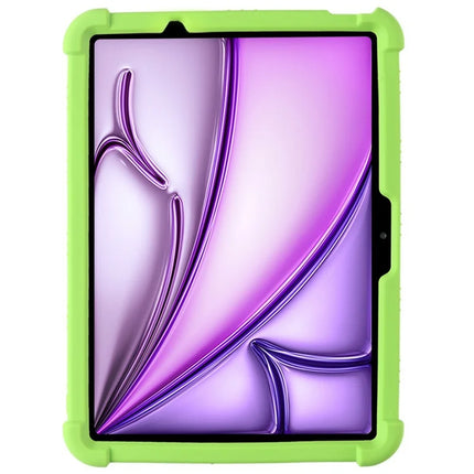 For iPad Air 11 (2024) Silicone Case with Kickstand Rugged Protective Cover