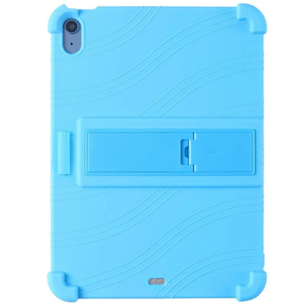 For iPad Air 11 (2024) Silicone Case with Kickstand Rugged Protective Cover - Baby Blue