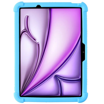 For iPad Air 11 (2024) Silicone Case with Kickstand Rugged Protective Cover
