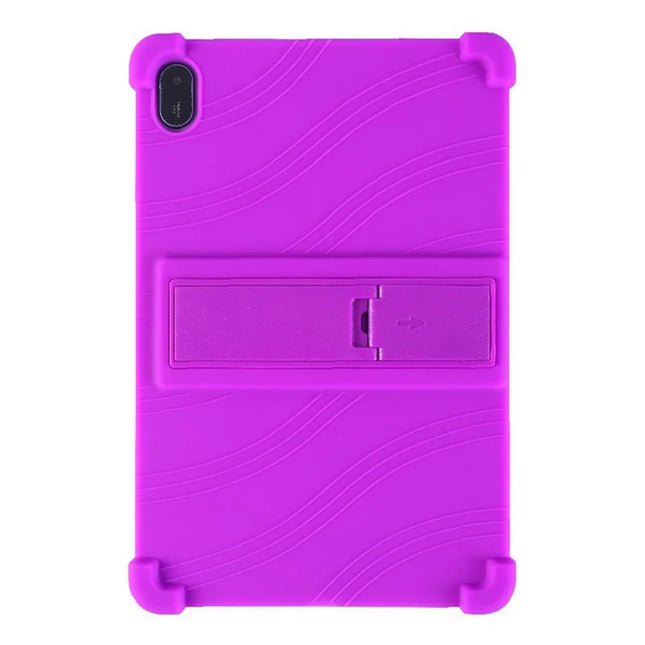 For Huawei MatePad SE 11 Silicone Case with Kickstand Rugged Protective Cover - Purple