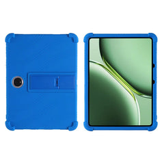 For Oppo Pad 3 / OnePlus Pad Pro Silicone Case with Kickstand Rugged Protective Cover - Dark Blue