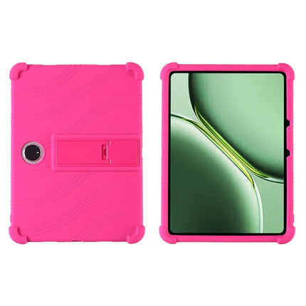 For Oppo Pad 3 / OnePlus Pad Pro Silicone Case with Kickstand Rugged Protective Cover - Rose