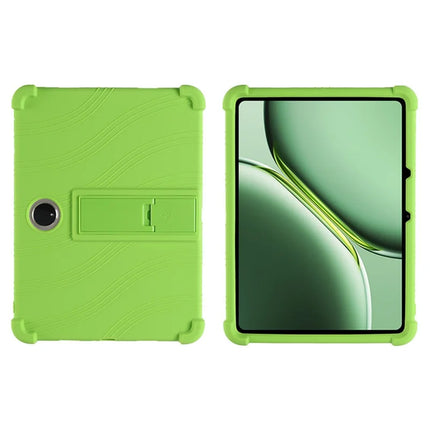 For Oppo Pad 3 / OnePlus Pad Pro Silicone Case with Kickstand Rugged Protective Cover - Green