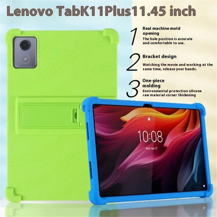 For Lenovo Tab K11 Plus Silicone Case with Kickstand Rugged Protective Cover