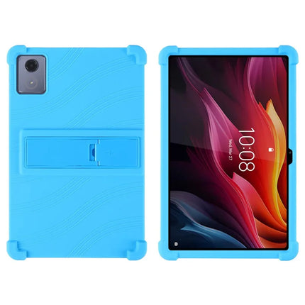 For Lenovo Tab K11 Plus Silicone Case with Kickstand Rugged Protective Cover - Baby Blue