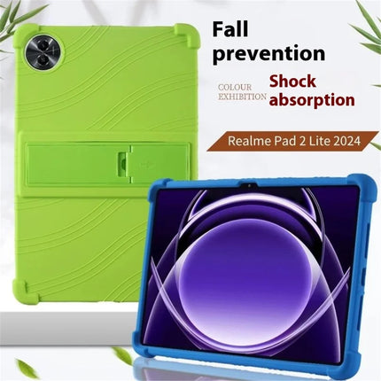 For Realme Pad 2 Lite Silicone Case with Kickstand Rugged Protective Cover