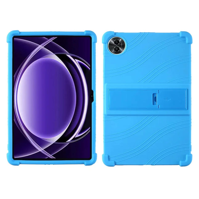For Realme Pad 2 Lite Silicone Case with Kickstand Rugged Protective Cover - Baby Blue