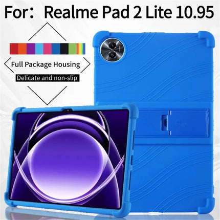 For Realme Pad 2 Lite Silicone Case with Kickstand Rugged Protective Cover