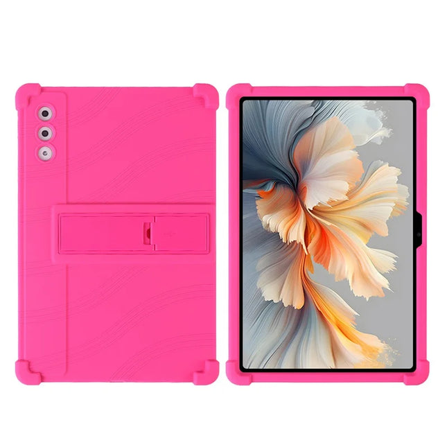 For Lenovo Yoga Tab Plus / Pad Pro AI Silicone Case with Kickstand Rugged Protective Cover - Rose