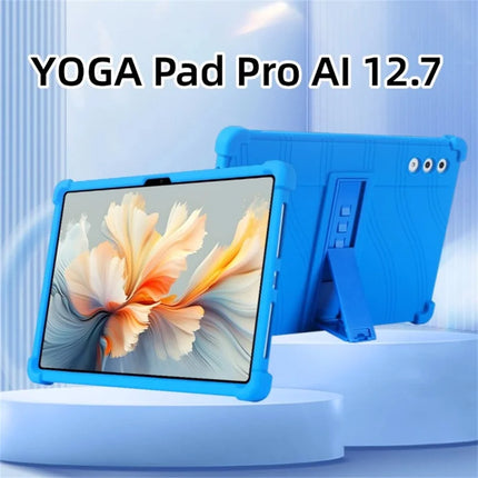 For Lenovo Yoga Tab Plus / Pad Pro AI Silicone Case with Kickstand Rugged Protective Cover
