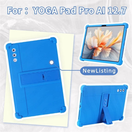 For Lenovo Yoga Tab Plus / Pad Pro AI Silicone Case with Kickstand Rugged Protective Cover