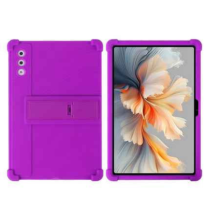 For Lenovo Yoga Tab Plus / Pad Pro AI Silicone Case with Kickstand Rugged Protective Cover - Purple
