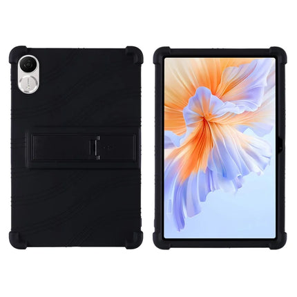 For Honor Pad V9 Silicone Case with Kickstand Rugged Protective Cover - Black