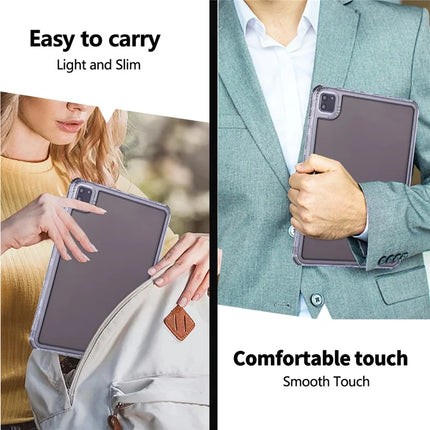 Clear Case for iPad Pro 11 (2022) / (2021) / (2020) / (2018) 3 in 1 PC + TPU Shockproof Tablet Cover