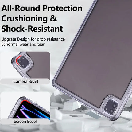 Clear Case for iPad Pro 11 (2022) / (2021) / (2020) / (2018) 3 in 1 PC + TPU Shockproof Tablet Cover