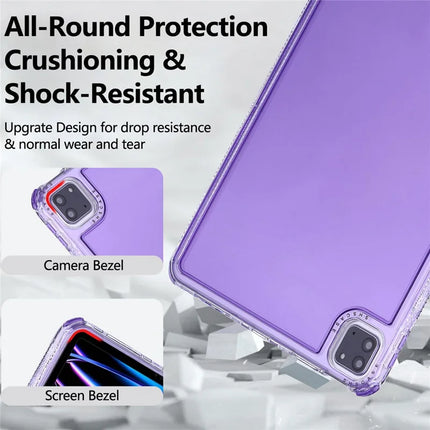Clear Case for iPad Pro 11 (2022) / (2021) / (2020) / (2018) 3 in 1 PC + TPU Shockproof Tablet Cover