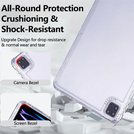 Clear Case for iPad Pro 11 (2022) / (2021) / (2020) / (2018) 3 in 1 PC + TPU Shockproof Tablet Cover