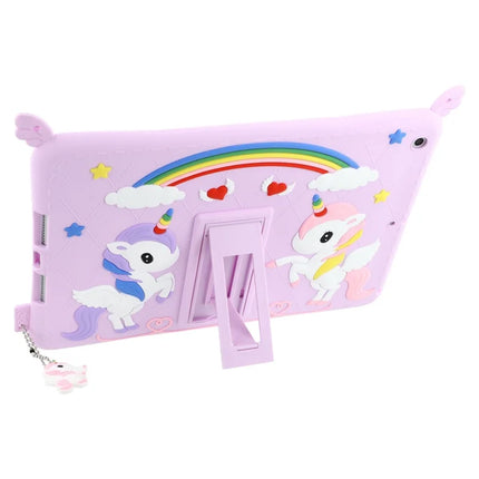 Cute Decor Tablet Shell for iPad 10.2 (2021) / (2020) / (2019) , Silicone + PC Kickstand Tablet Cover with Strap