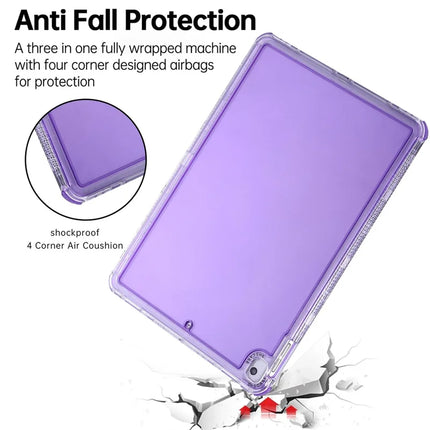 Clear Case for iPad 10.2 (2021)  /  (2020)  /  (2019)  /  Air 10.5 inch (2019) 3 in 1 PC + TPU Shockproof Tablet Cover