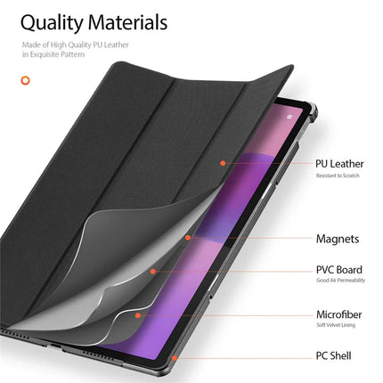 For Lenovo Idea Tab Pro Case DUX DUCIS Domo Series Tri-fold Stand PU Leather Protective Tablet Cover