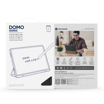 For Lenovo Idea Tab Pro Case DUX DUCIS Domo Series Tri-fold Stand PU Leather Protective Tablet Cover