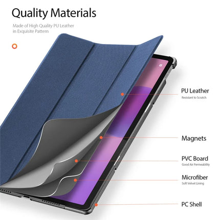 For Lenovo Idea Tab Pro Case DUX DUCIS Domo Series Tri-fold Stand PU Leather Protective Tablet Cover