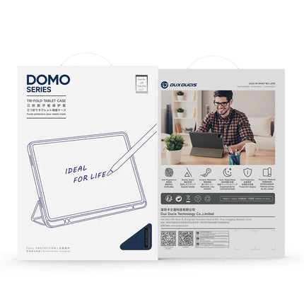 For Lenovo Idea Tab Pro Case DUX DUCIS Domo Series Tri-fold Stand PU Leather Protective Tablet Cover