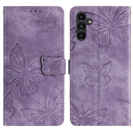 For Samsung Galaxy A36 5G Case Butterfly Design Flip Wallet Leather Phone Cover Skin-Touch - Purple