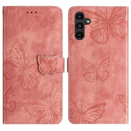 For Samsung Galaxy A36 5G Case Butterfly Design Flip Wallet Leather Phone Cover Skin-Touch - Pink