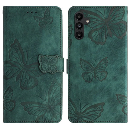 For Samsung Galaxy A36 5G Case Butterfly Design Flip Wallet Leather Phone Cover Skin-Touch - Green