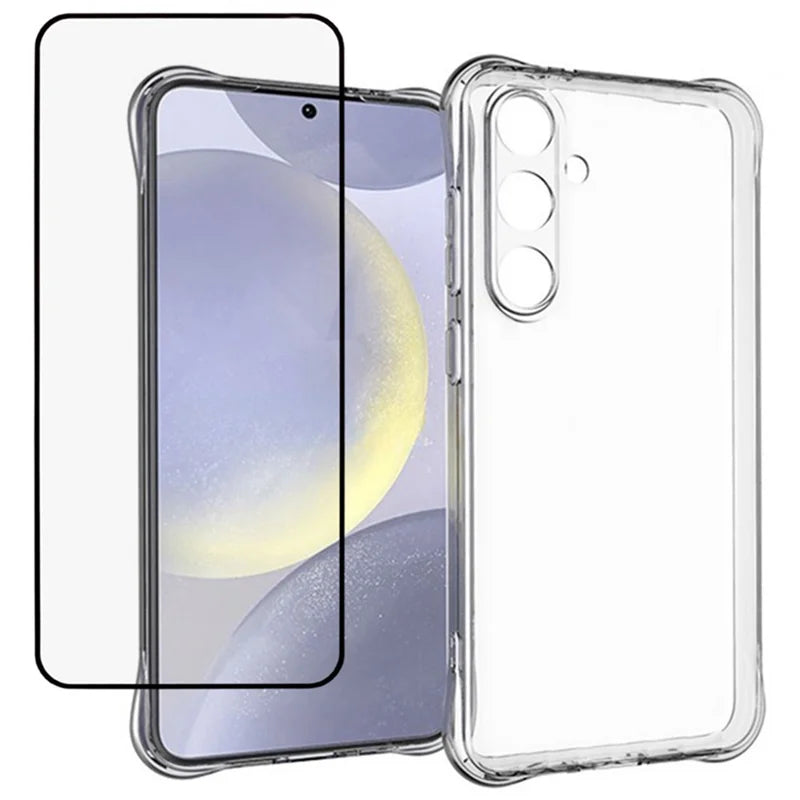 ShopCaseCart Shockproof Case Samsung Galaxy A36 5G Protective cover 2.0mm TPU Clear Phone Guard with Tempered Glass Screen Protector