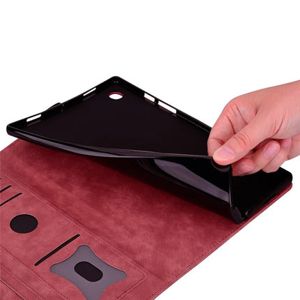 For iPad mini (2024)  /  mini (2021) Case Flip Stand Leather Phone Cover Cherry Blossom Cat Imprinted