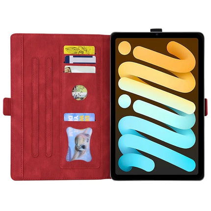 For iPad mini (2024)  /  mini (2021) Leather Case Imprinted Butterfly Tablet Cover Stand Card Slot