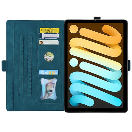 For iPad mini (2024)  /  mini (2021) Leather Case Imprinted Butterfly Tablet Cover Stand Card Slot