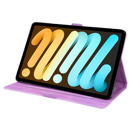 For iPad mini (2024)  /  mini (2021) Leather Case Imprinted Butterfly Tablet Cover Stand Card Slot