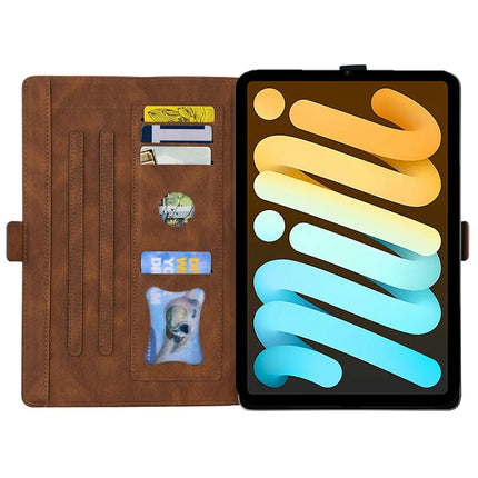 For iPad mini (2024)  /  mini (2021) Leather Case Imprinted Butterfly Tablet Cover Stand Card Slot