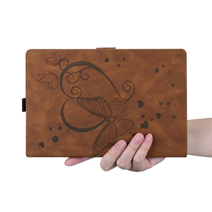 For iPad mini (2024)  /  mini (2021) Leather Case Imprinted Butterfly Tablet Cover Stand Card Slot