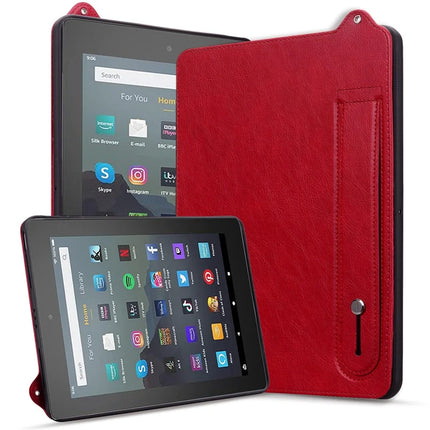 Tablet Case For Amazon Fire HD 10 (2023) / (2021) / Fire HD 10 Plus (2023) / (2021) Hand Strap Kickstand Leather Cover