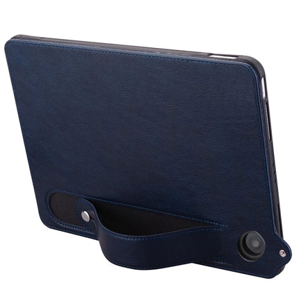 For Amazon Fire 7 (2022) Case Hand Strap Kickstand Leather Tablet Cover