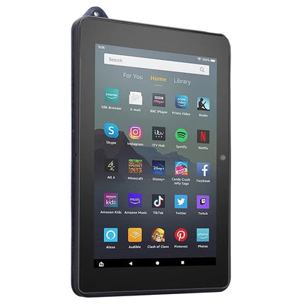 For Amazon Fire 7 (2022) Case Hand Strap Kickstand Leather Tablet Cover