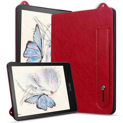 For Amazon Kindle Paperwhite 5 (2021) Case Hand Strap Kickstand Leather Tablet Cover