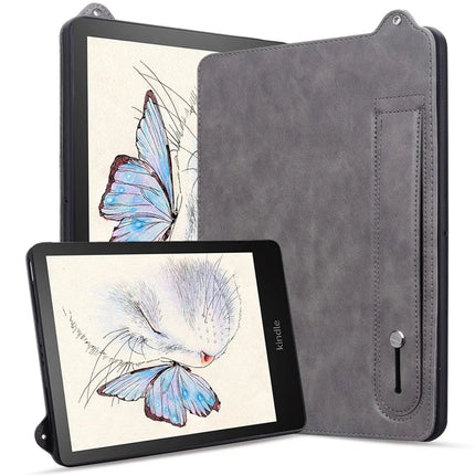 For Amazon Kindle Paperwhite 5 (2021) Case Hand Strap Kickstand Leather Tablet Cover
