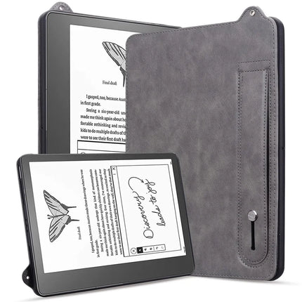 For Amazon Kindle Scribe (2024) / (2022) Case Hand Strap Kickstand Leather Tablet Cover