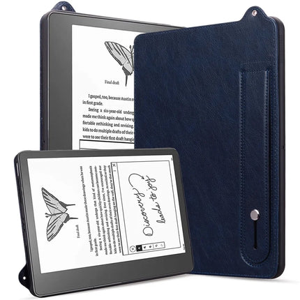 For Amazon Kindle Scribe (2024) / (2022) Case Hand Strap Kickstand Leather Tablet Cover