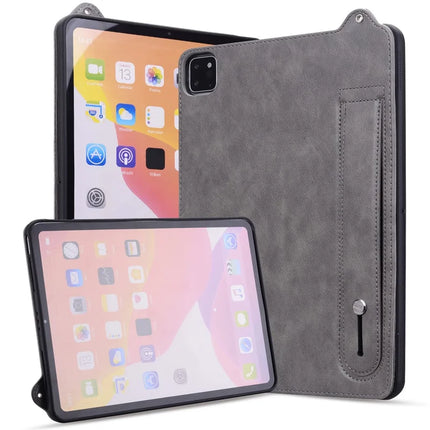 Tablet Case For iPad Air 11 (2024) / iPad Air (2022) / (2020) / iPad Pro 11 (2021) / (2020) Hand Strap Kickstand Leather Cover