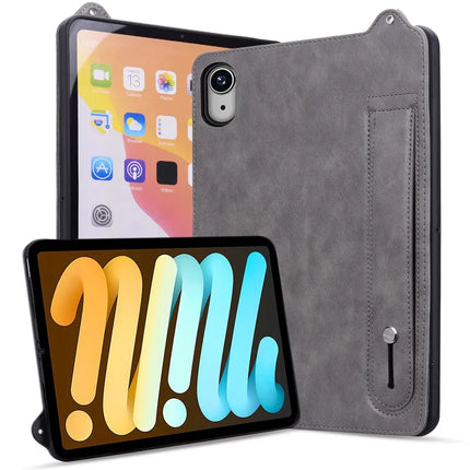 For iPad mini (2024) (A2996 A2995) / mini (2021) (A2568) Case Hand Strap Kickstand Leather Tablet Cover